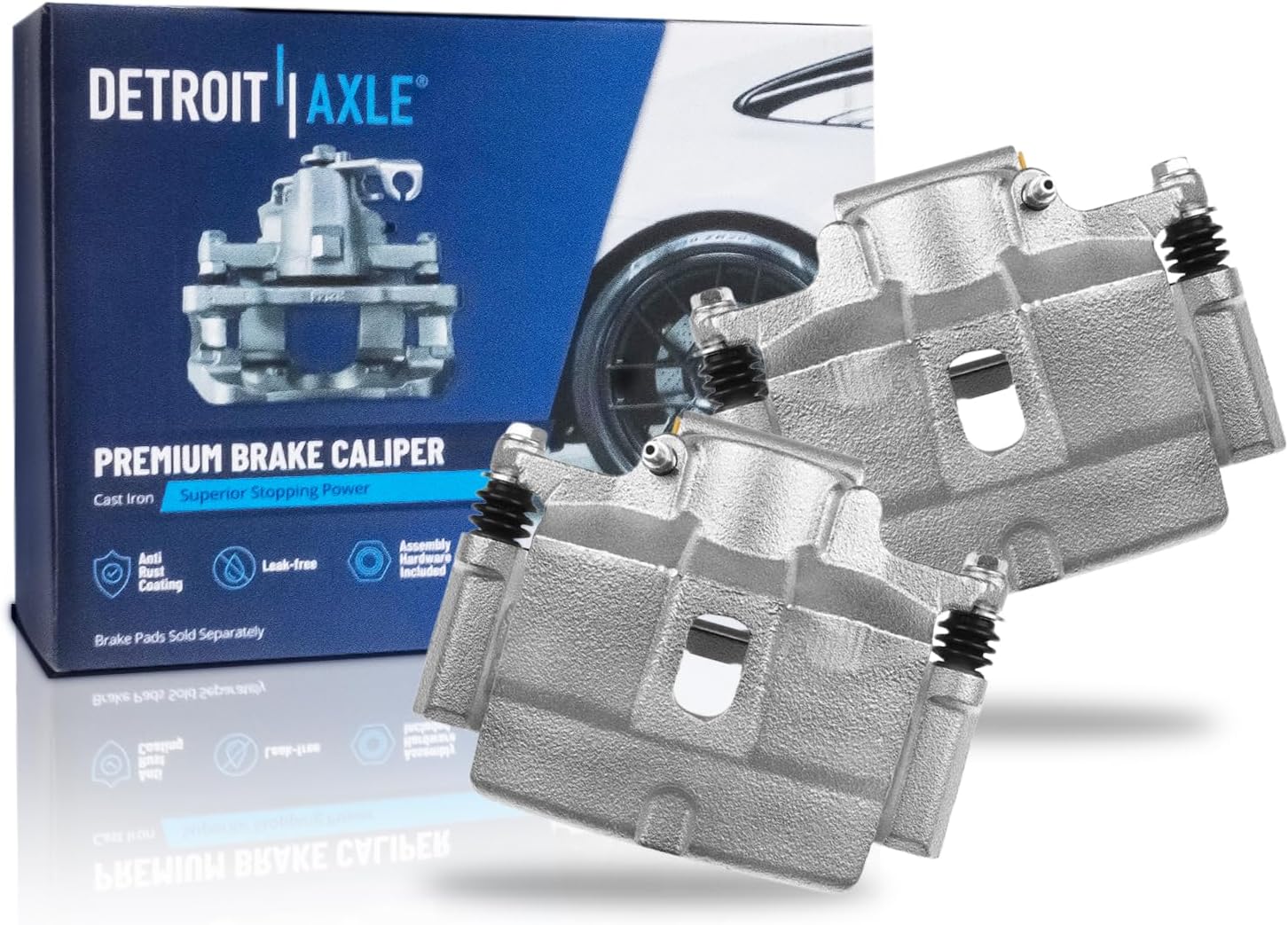 Detroit Axle - 2pc Front Brake Calipers for 2015-2016 Chrysler 200, 2013-2016 Dodge Dart Disc Brake Calipers with Brackets Replacement