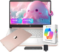 HP Flagship 14' HD Student&Business Laptop with AI Copilot, 13th Gen Intel 4-Core, 16GB RAM, 256GB Storage (128GB UFS + 128GB Docking Station), 1 Year Office 365, 720p Webcam, Win 11, Pale Rose Gold