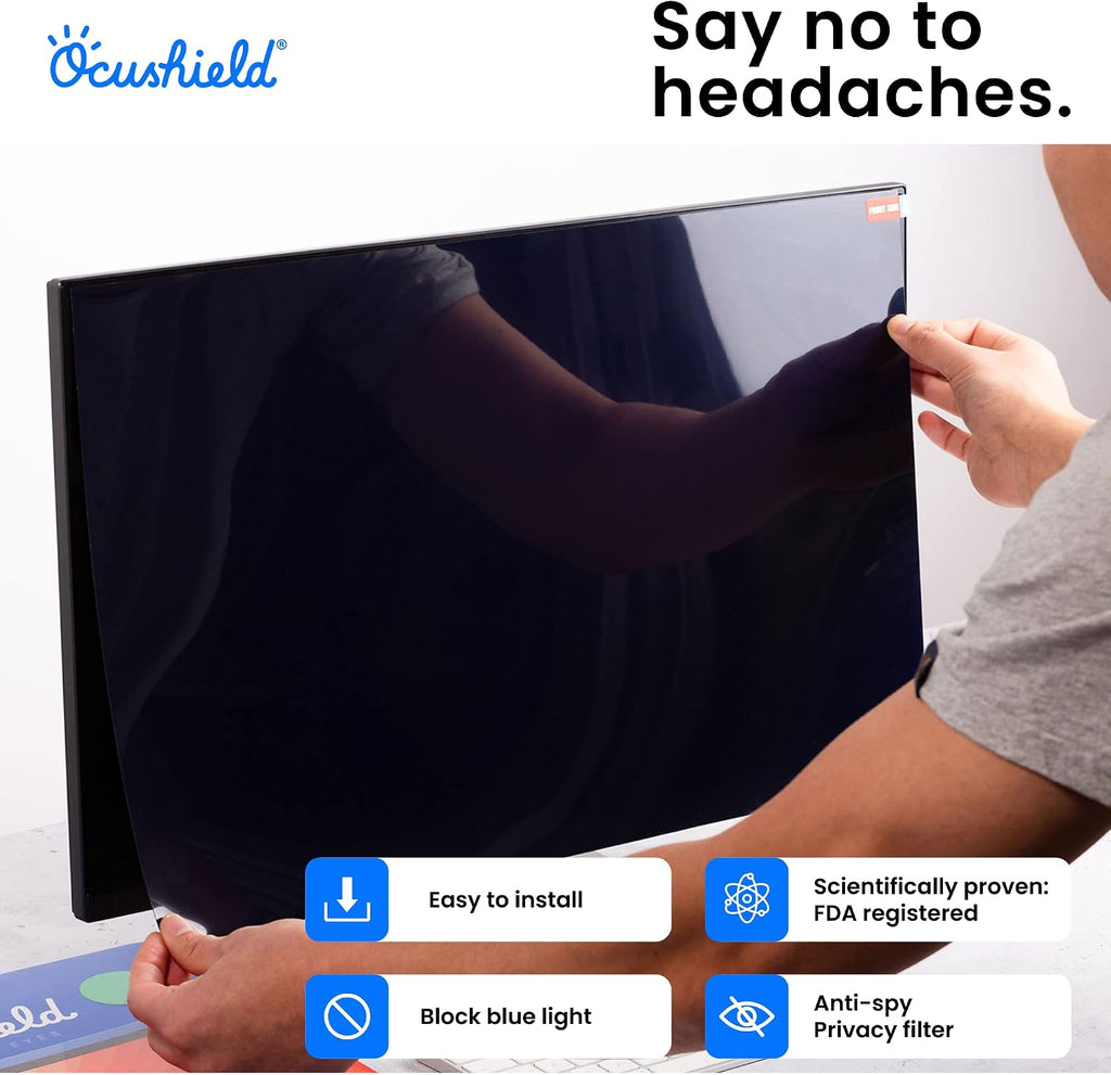 Ocushield 24' (16:10) Premium Anti Blue Light Screen Protector with Privacy Filter for Laptops and Computer Monitors - Anti-Glare - Easy Install - Anti-Fatigue (519 x 325 mm)