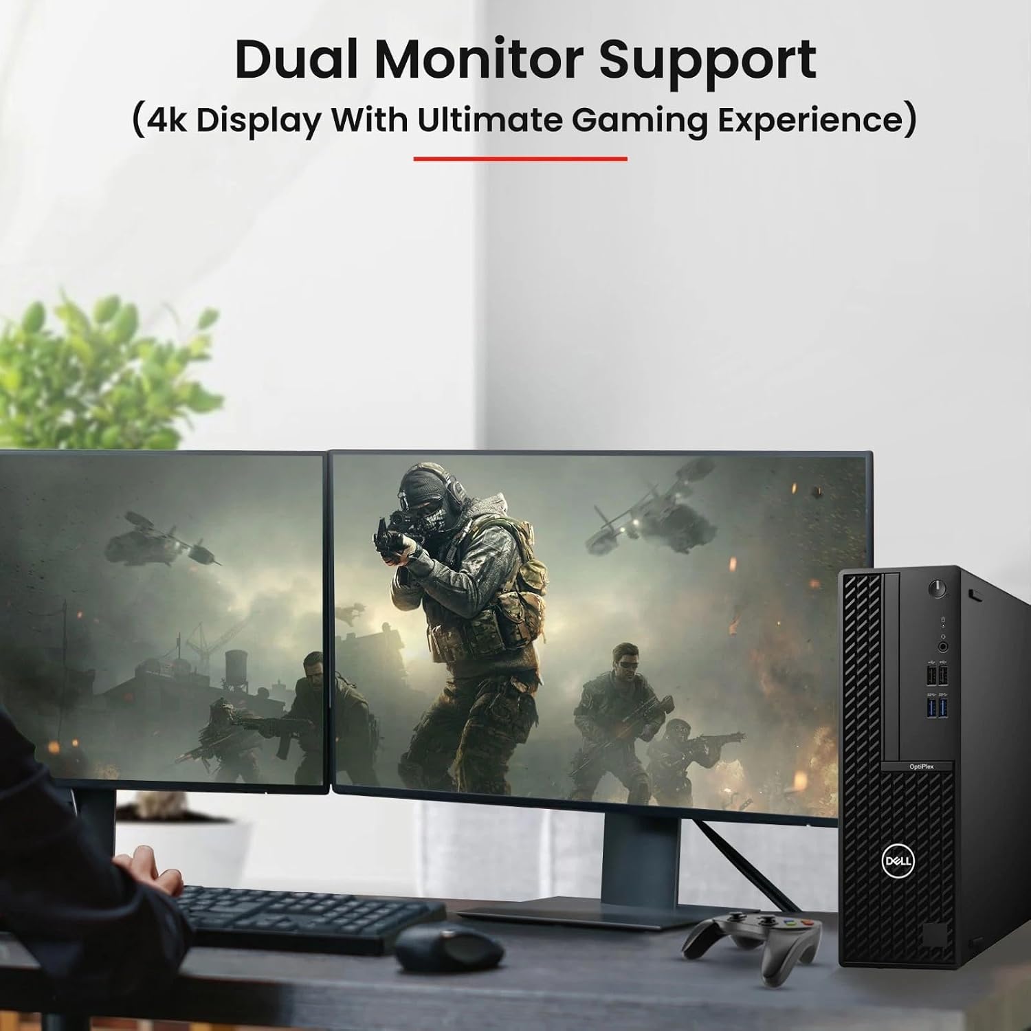 Dell OptiPlex Gaming Desktop PC SFF | Intel Core i5-10500 | 16GB RAM | 256GB SSD | 1TB HDD | 22' Monitor | GeForce GT 1030 | WiFi | RGB Keyboard and Mouse | Gaming Computer | Windows 11 Pro (Renewed)