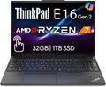Lenovo ThinkPad E16 Gen 2, 16' Touchscreen IPS Display, AMD Ryzen 7 7735U (Beat Ultra 7 268V), 32GB DDR5, 1TB PCIe SSD, FP, Backlit KB, WiFi 6E + BT, RJ-45, FHD Webcam, W11P, Business Laptop