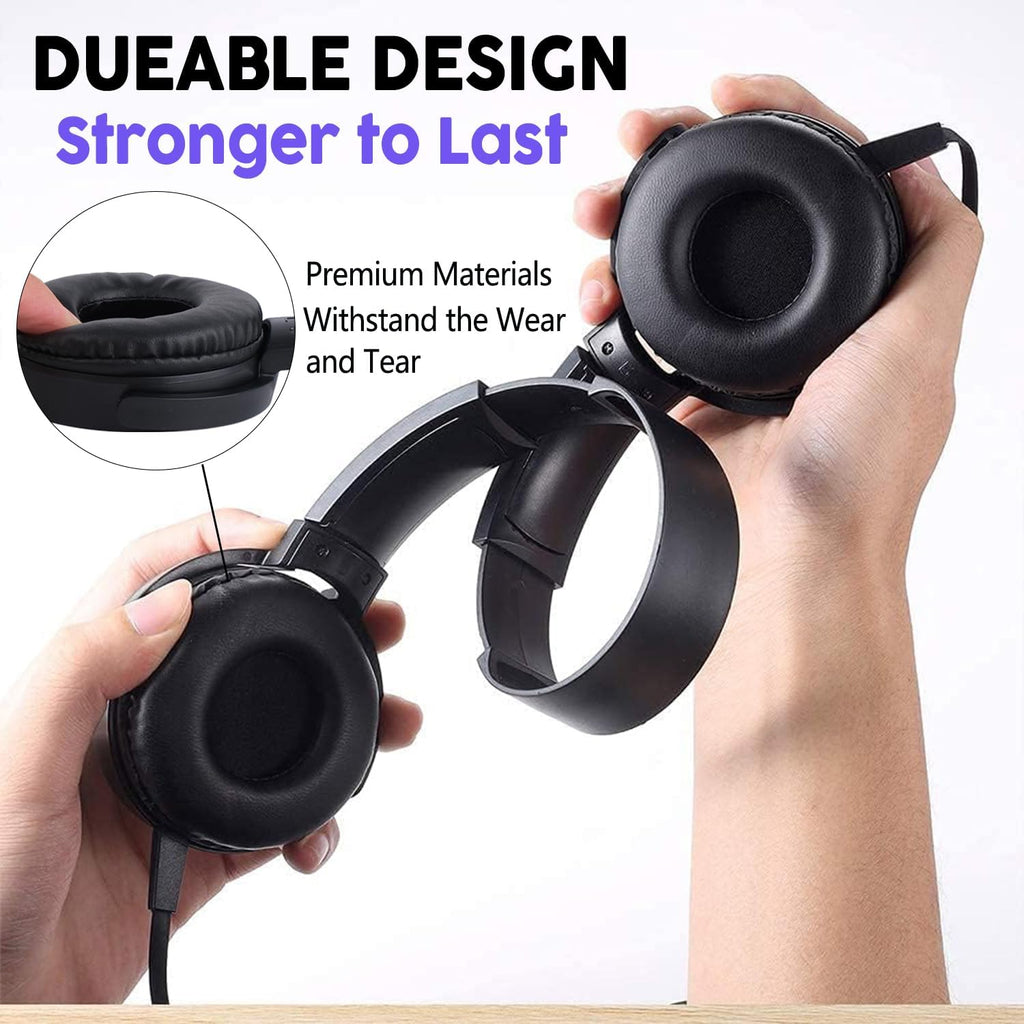 Bulk Headphones for Classroom 24 Pack Durable Wired School Headphones for Kids,Students,Children Toddler Teen Boys Girls and Adult(Black)