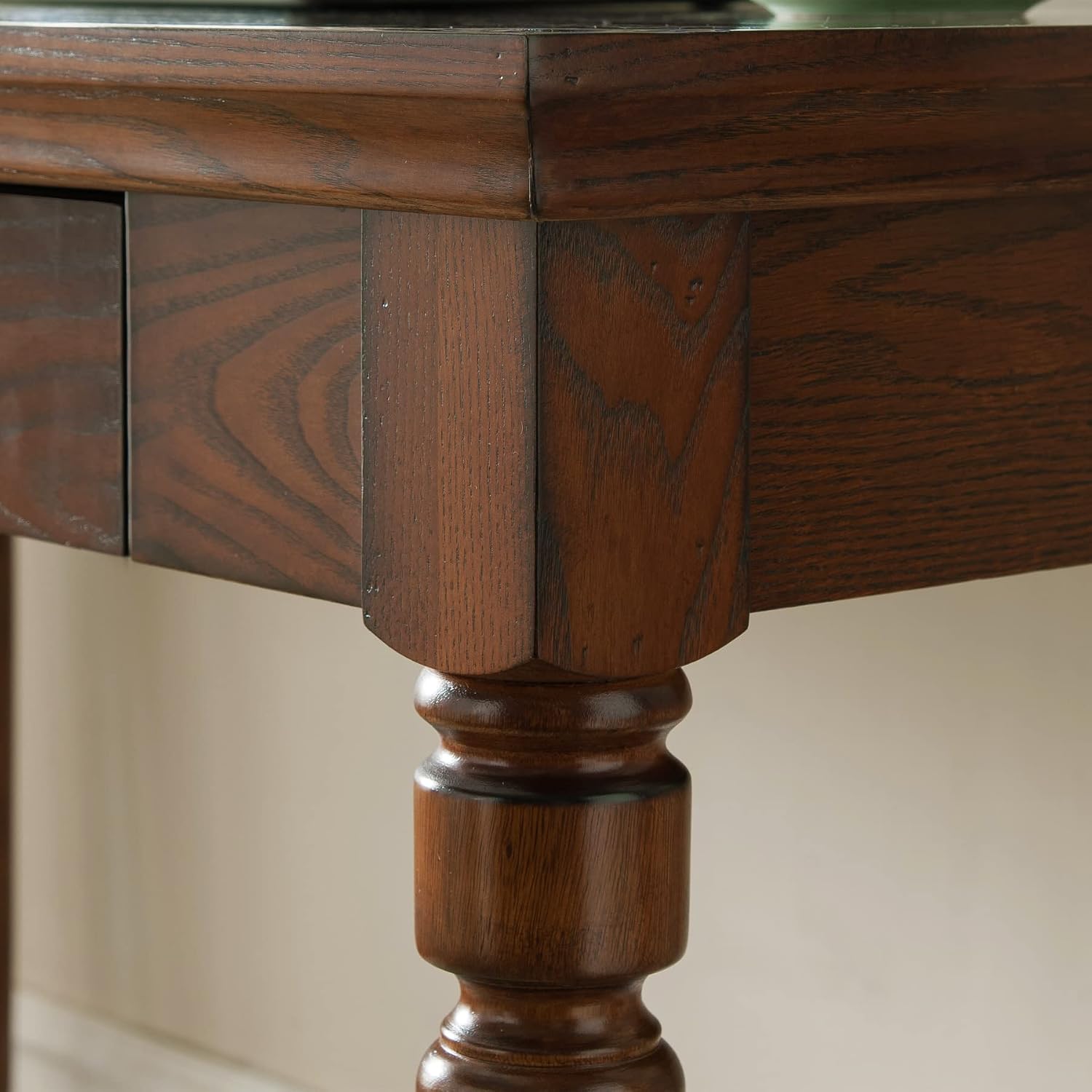 Leick Home Mission Office Desk, Solid Wood, with Drop Front Keyboard Drawer, Mission Oak, 82410