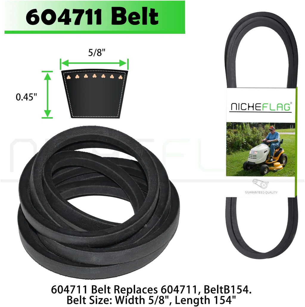 3 Pack 601804 Spindle Assembly with 604704 Spindle Pulley 604711 Belt (5/8x154) Replaces 607418 Spindle Assembly for Huster Raptor SD 60, Raptor 60, SD 60, Hustler XD 60, 932541 Decks
