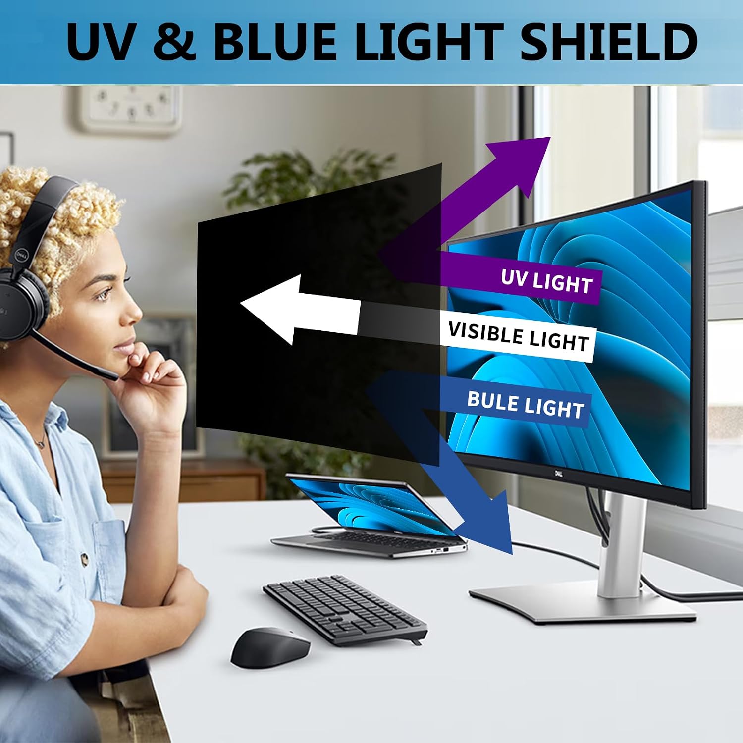40 Inches Privacy Screen Filter for Ultrawide 21:9 Curved Monitor | Computer Privacy Shield | Anti-Glare | Anti- Blue Light Protector