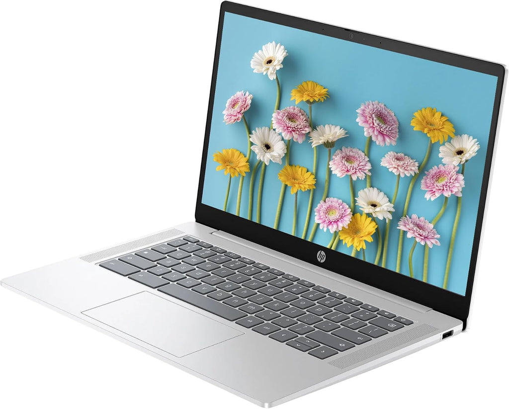 HP Chromebook | 14' HD Laptop | 4GB RAM | 128GB SSD & 128GB Portable SSD | Intel 4-Core CPU | Webcam | USB-C | Wi-Fi | Bluetooth | Ultra Light | Long Battery Life | Gemini-AI Chrome OS | LE Bundle