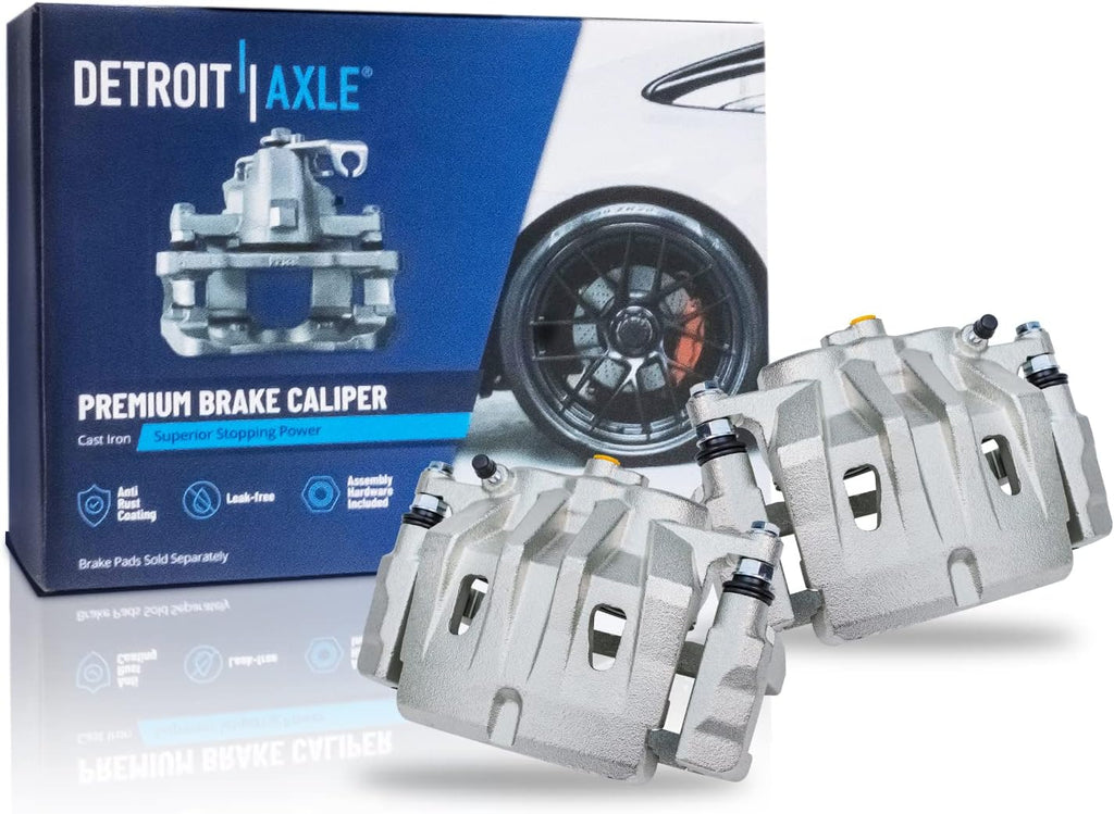 Detroit Axle - Front Brake Kit for Toyota Highlander Lexus NX200t NX300 NX300h RX350 RX450h Disc Brake Rotors Brake Calipers w/Brackets Ceramic Brakes Pads Replacement
