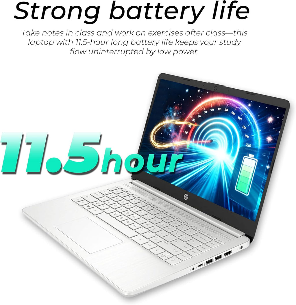HP Ultrabook Laptop with Copilot AI • 2026 Edition • Latest Intel 4-Core N150 CPU • Microsoft Office 365 Included, 1TB OneDrive + 128GB SSD • Windows 11, Thin & Portable | w/o Mouse