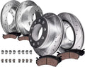 Detroit Axle - Brake Kit for Ford 2017-2021 F-450 F-550 Super Duty 2018-20 Drilled and Slotted Disc Brakes Rotors Ceramic Pads Replacement: 15.39' Front 15.75' Rear Rotor