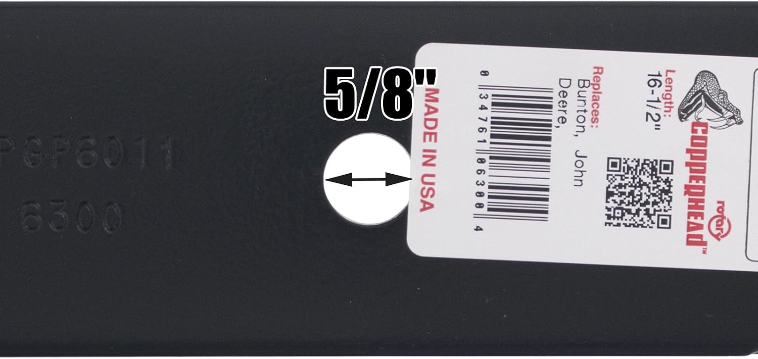 Rotary 6300 Mower Blades for Bad Boy Bunton Scag Snapper 16-1/2' Length 2-1/2' Width .204' Thickness 5/8' Center Hole Fits 32in. 48in. Deck