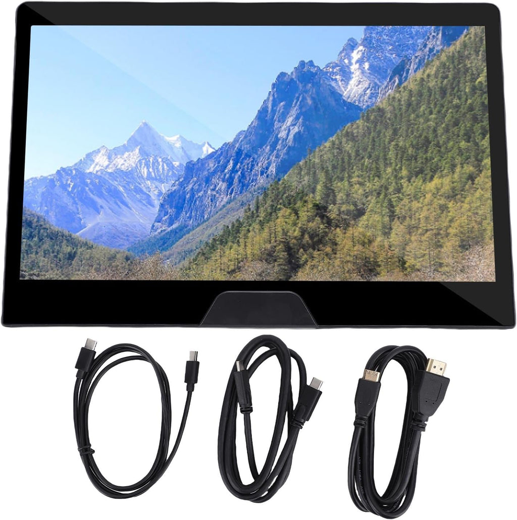 Asixxsix Portable Monitor 11.6 Inch, 2.5K FHD Touchscreen 120HZ, USB HDMI Type C mini HD, 3.5mm Headphone Jack, Lightweight Second Monitor with Stand, for Laptop PC, Plug & Play