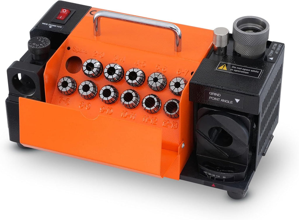 VEVOR Drill Bits Sharpener, MR-13A Drill Bits Grinder Sharpener 3-13mm, 95° to 135° Point Angle Adjustable Drill Bit Re-Sharpener, Portable Bits Sharpening Machine with 11 Collets, CBN Wheel for HSS