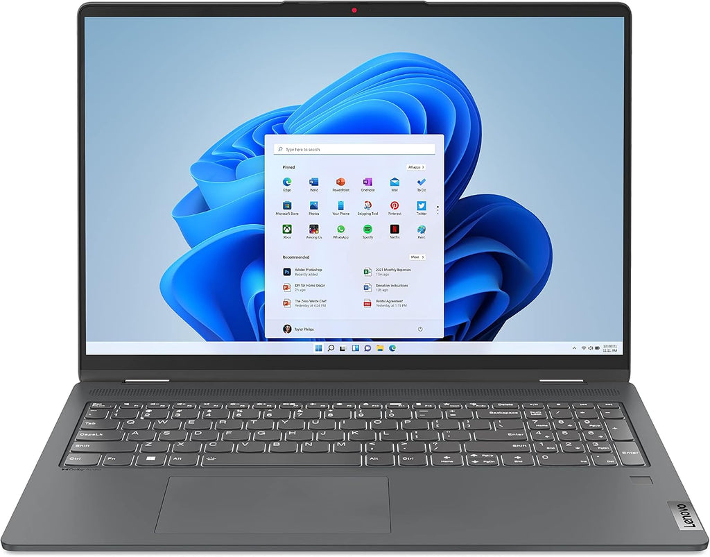 Lenovo IdaePad Flex 5 16' 2-in-1 Laptop, 2.5K Touchscreen, Intel Core i7-1255U(> i7-1165G7), 16GB RAM, 1TB NVMe SSD, Backlit Keyboard, Fingerprint, WIFi6, Thunderbolt 4, Win 11,CUE Accessories