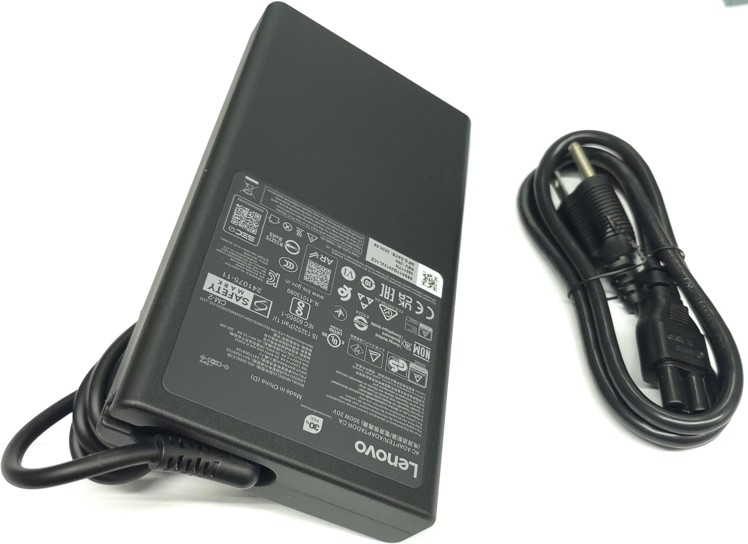 Lenovo Slim 300W AC Adapter for Legion 7 7i 5i 5Pro Thinkpad R7000P R9000P ADL300SDC3A ADL300SLC3B, SA11029122, 5A11Q29124.