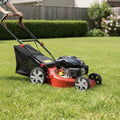 21' 3-in-1 Gas Push Lawn Mower with 4-Stroke Engine, Self-Propelled, 6 Cutting Heights, Walk-Behind Push Lawn Mowers for Yard and Garden Red