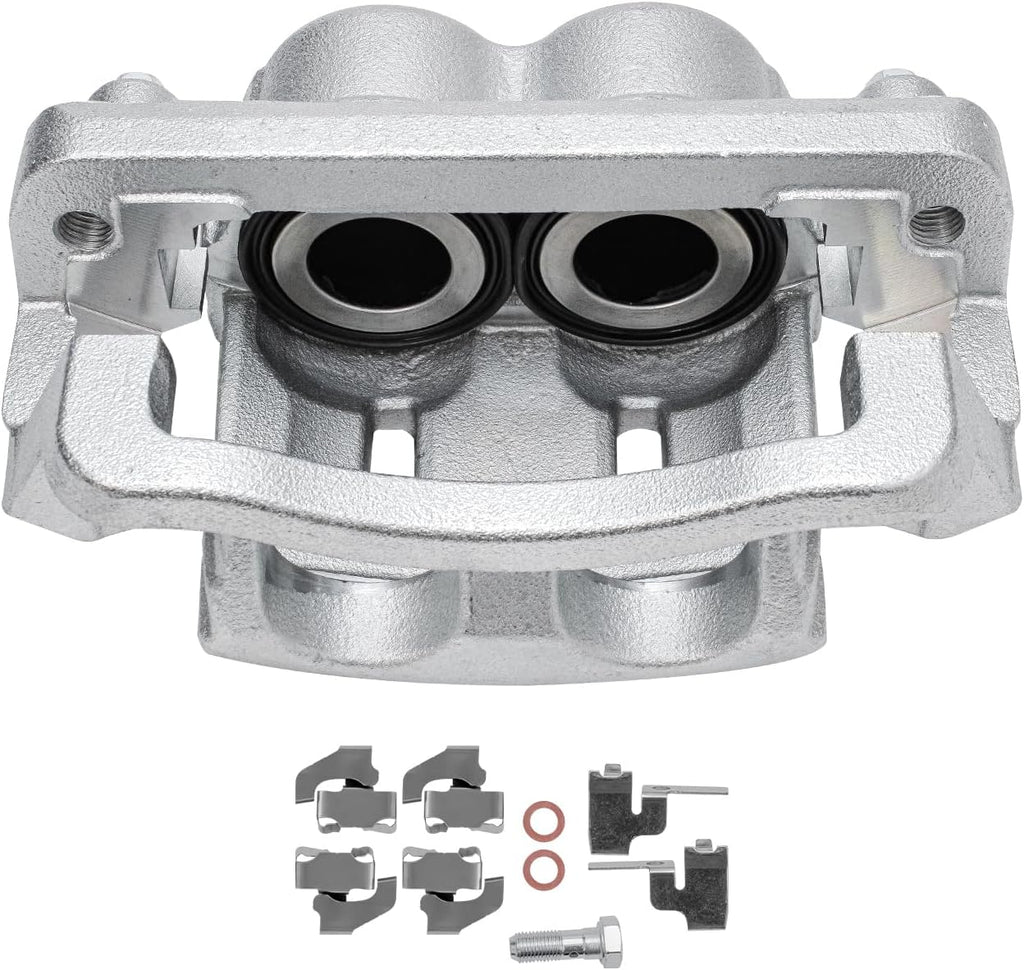 Detroit Axle - Front 2pc Brake Calipers for 05-12 Ford F-250 F-350 Super Duty, 2 Disc Brake Calipers with Bracket 2005 2006 2007 2008 2009 2010 2011 2012 Replacement