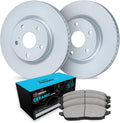 R1 Concepts Rear Brake Kit Fits 2007-2009 Chrysler Aspen; 2004-2009 Dodge Durango; 2002-2010 Dodge Ram 1500; 2008-2012 Jeep Wrangler| Ceramic Brake Pads and Blank Brake Rotors| 13.9' Rear