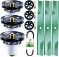 60 Inch Mower Deck Rebuild Kit for Hustler Raptor SD 934778 935916 935841 Includes 3 Pack 601804 Spindle Assembly with 604704 Spindle Pulley 788166 Wheel 793794 Blade 604711 Belt 5/8x154