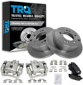 TRQ Rear Brake Pad and Rotor Set Ceramic Rotors Calipers Compatible with 2010-2013 Kia Soul