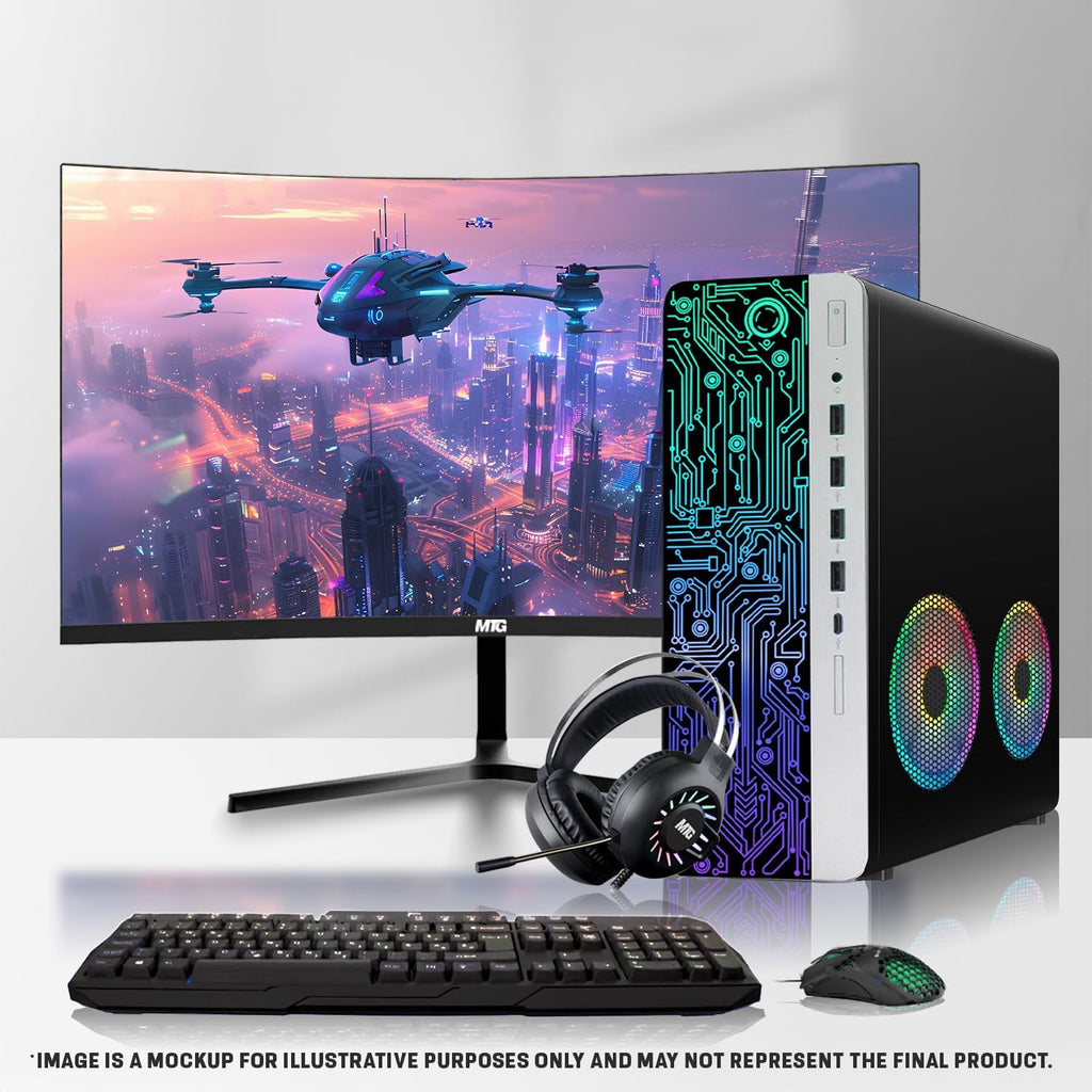 HP Gaming PC Desktop Computer – AMD Pro A10-9700,RX 550 Graphics,16GB RAM,512GB SSD,Dual 32 Inch Curved Monitor,RGB Keyboard with AI Copilot,Mouse,2X ARGB Fan WiFi,RGB Headphone,Windows 11(Renewed)