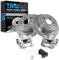 TRQ Rear Brake Pad and Rotor Set Ceramic Solid Rotors Calipers Compatible with 2006-2013 Lexus IS250