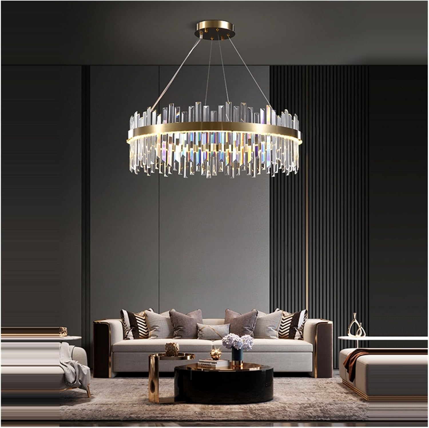 LED Postmodern Gold Silver Crystal Designer Hanging Lamps Lustre Chandelier Lighting Suspension Luminaire Lampen for Foyer,Dining Light Fixtures