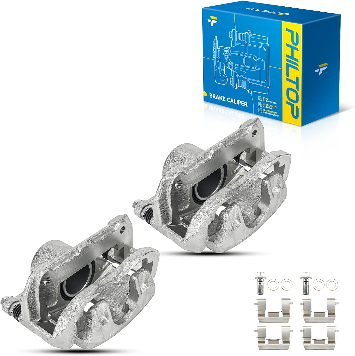 PHILTOP Brake Caliper Front Compatible with 2003-2012 Honda Accord, 1999-2008 Acura TL, 2004-2014 Acura TSX, 1999-2004 Acura RL, 2001-2003 Acura CL, 19-B2584, 19-B2585