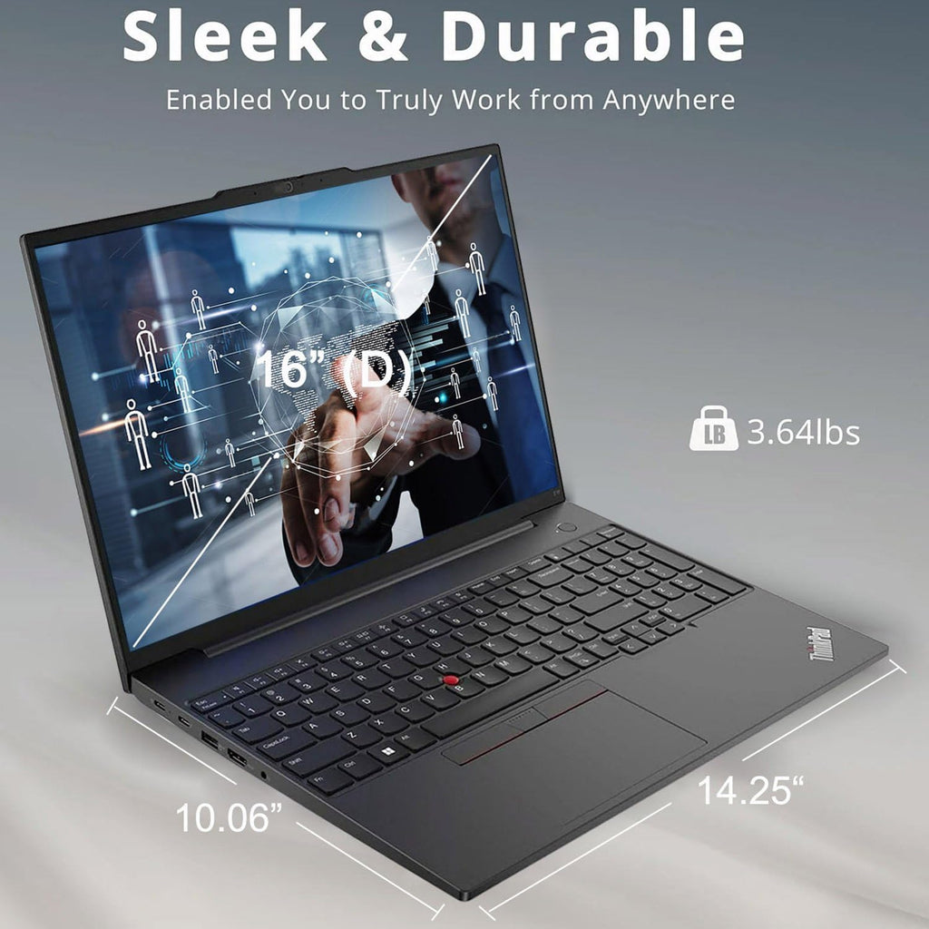 Lenovo ThinkPad E16 Gen 1 Business Laptop Computer, 16GB RAM, 512GB PCIe SSD, 13th Gen Intel 10-Core i5-1335U, 16' FHD+, WiFi 6, Thunderbolt 4, Windows 11 Pro