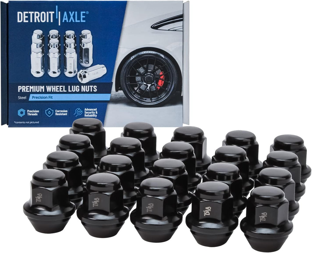 Detroit Axle - Front Disc Rotors Brake Pads Wheel Hubs Bearings w/20pc Wheel Lug Nuts Replacement for Ford Fusion Lincoln MKZ - 26pc Set