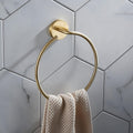 Bathroom Shelves All Copper Brushed Gold Towel Rack Bar Rail, Simple and Light Luxury Bath Towel Rack, Bathroom Bathroom Rack, Hardware Pendant Set (Color : Towel Ring)