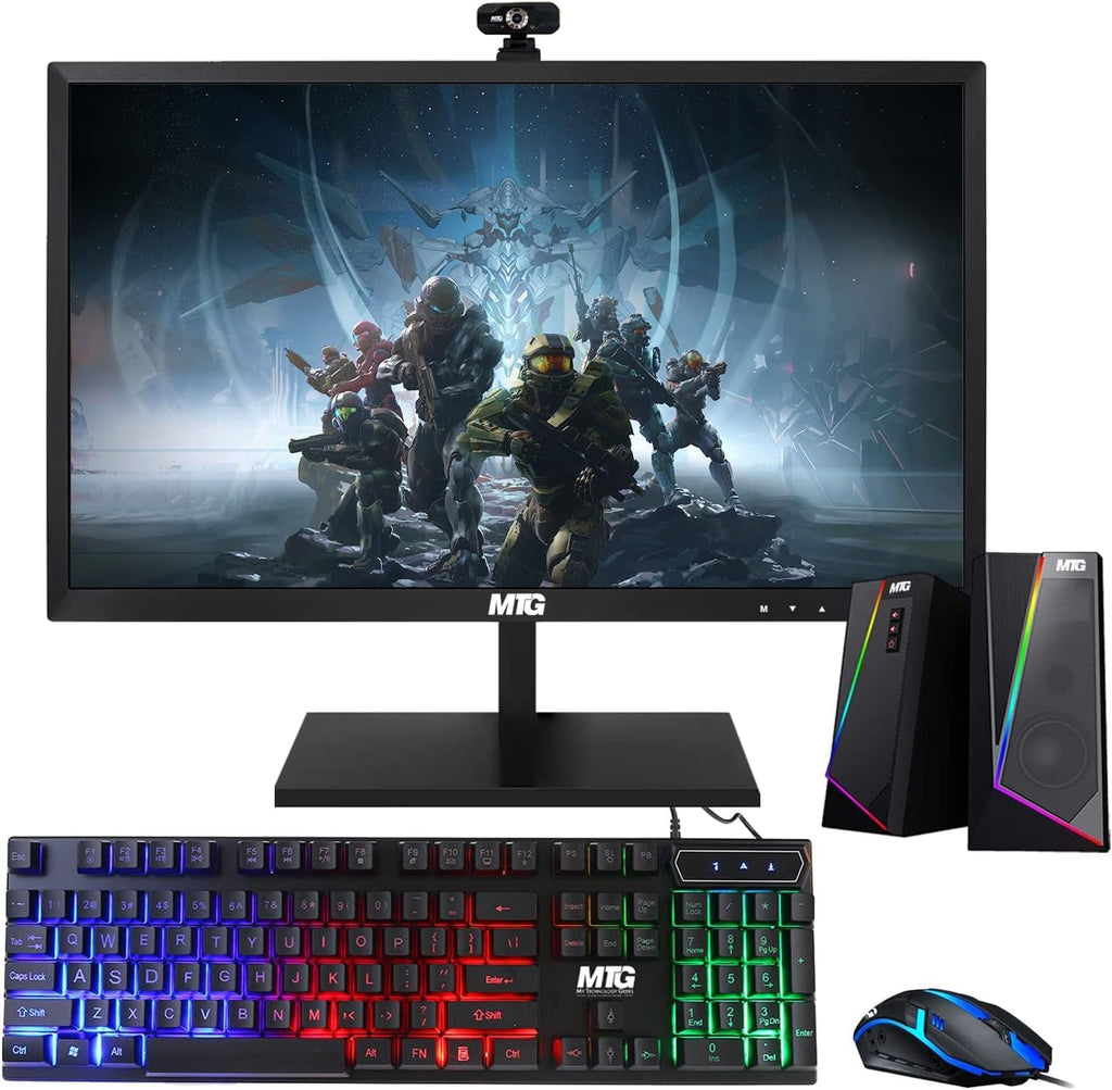 TechMagnet All in one Desktop Computer,Cheetah 4,Intel Core i5 4th Gen,8GB DDR3,480GB SSD,27 inch LED Monitor,MTG RGB Keyboard Mouse,RGB Speaker and Webcam,USB Wi-Fi,Windows 11(Renewed)