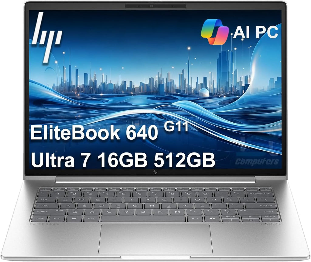 HP EliteBook 640 G11 Business AI PC Laptop (14' FHD+ Anti-Glare, Intel 12-Core Ultra 7 155U (> i7-1355U), 16GB DDR5 RAM, 512GB SSD), 2X Thunderbolt 4, Backlit, FHD Webcam, Wi-Fi 6E, Win 11 Pro