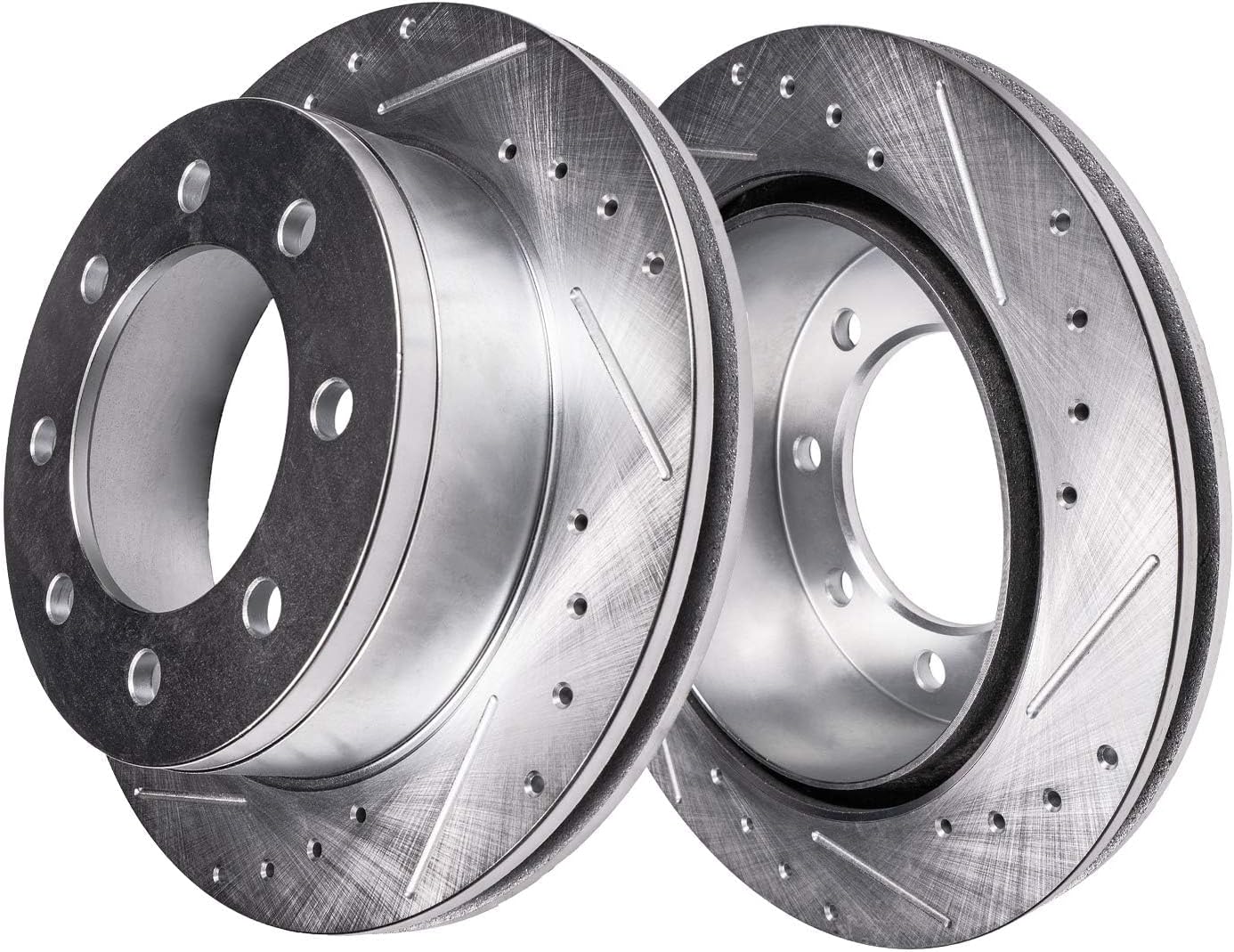 Detroit Axle - Rear Brake Kit for 12-21 Nissan NV1500 NV2500 NV3500 Drilled Brake Rotors Ceramic Brakes Pads 2012 2013 2014 2015 2016 2017 2018 2019 2020 2021 Replacement : 14.36' inch Rotor