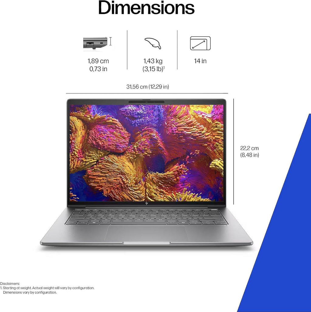 HP ZBook 8 G1ak Mobile Workstation AI Laptop (14' FHD+, AMD Ryzen AI 7 PRO 350 (> Ultra 7 155H), 32GB RAM, 1TB SSD) for Engineer, 50 TOPS NPU, WIFI 7, Thunderbolt 4, Win 11 Pro (Next Gen Zbook Power)