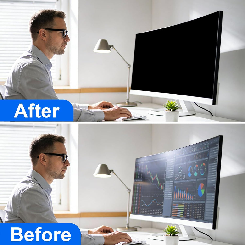 [2-Pack] Privacy Screen For Computer Monitor, 35-Inch 21:9 Aspect Ratio; Anti Spy/Bule Light/Glare And Eye Protection, 2 Install Ways Removable For Office, Airport, Cafe And Other Public Area; Diagonal 35 Inches, Width 32.17 Inches, Height 13.79 Inches