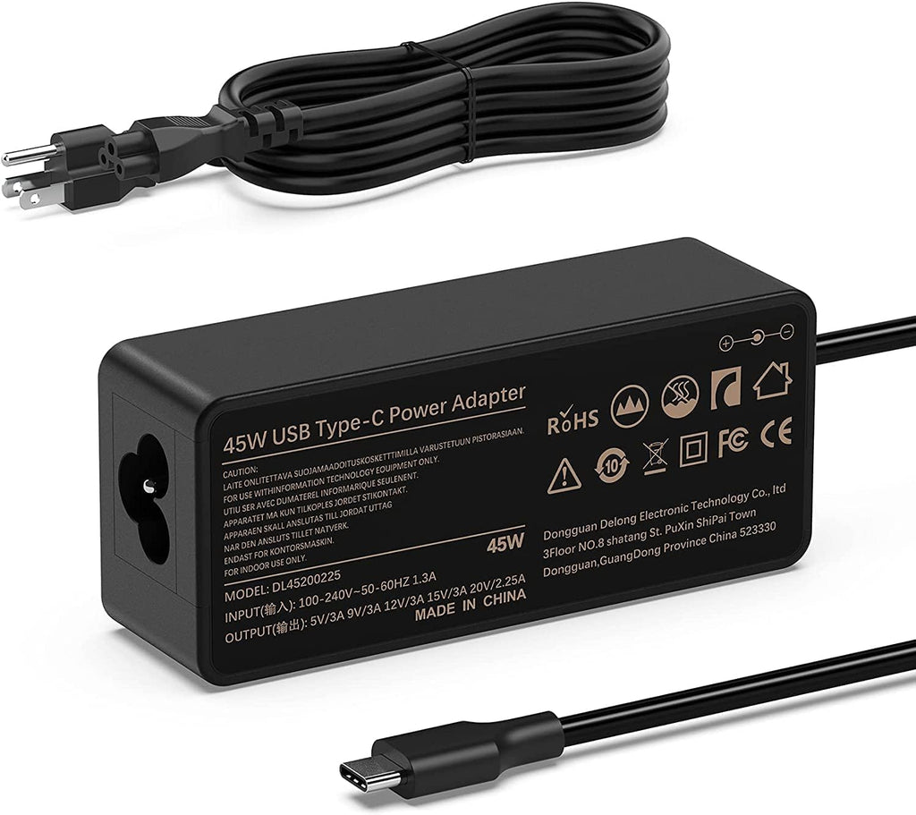 20 Pack 45W USB Type C AC Adapter Compatible with HP Chromebook X360 11 13 14 14A 11 11A G5 G6 G7 G8 EE HP Spectre X360 13 Elite X2 Laptop USB C Power Cord