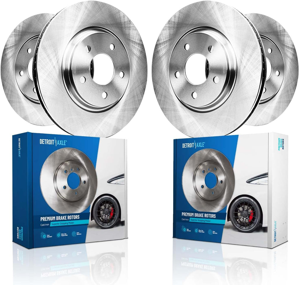 Detroit Axle - Brake Rotors for 2008-2013 Nissan Rogue 2014-2015 Select, Front and Rear Disc Replacement: 11.65'' 11.50'' Rotor
