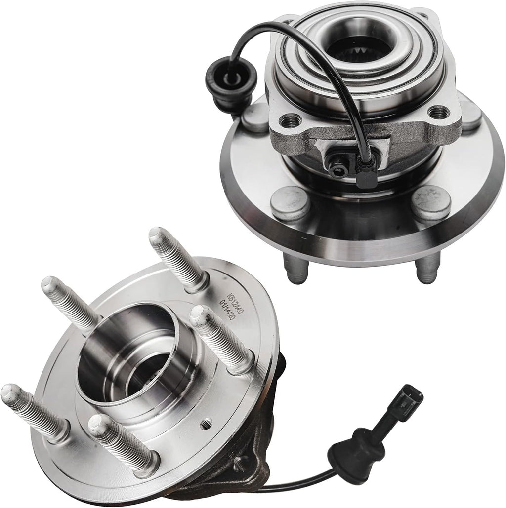 Detroit Axle - Brake Kit Wheel Bearing Hubs for 2010-2017 Chevy Equinox GMC Terrian Brake Rotors Ceramic Brakes Pads Wheel Bearing Hubs 2011 2012 2013 2014 2015 2016 Front and Rear Replacement