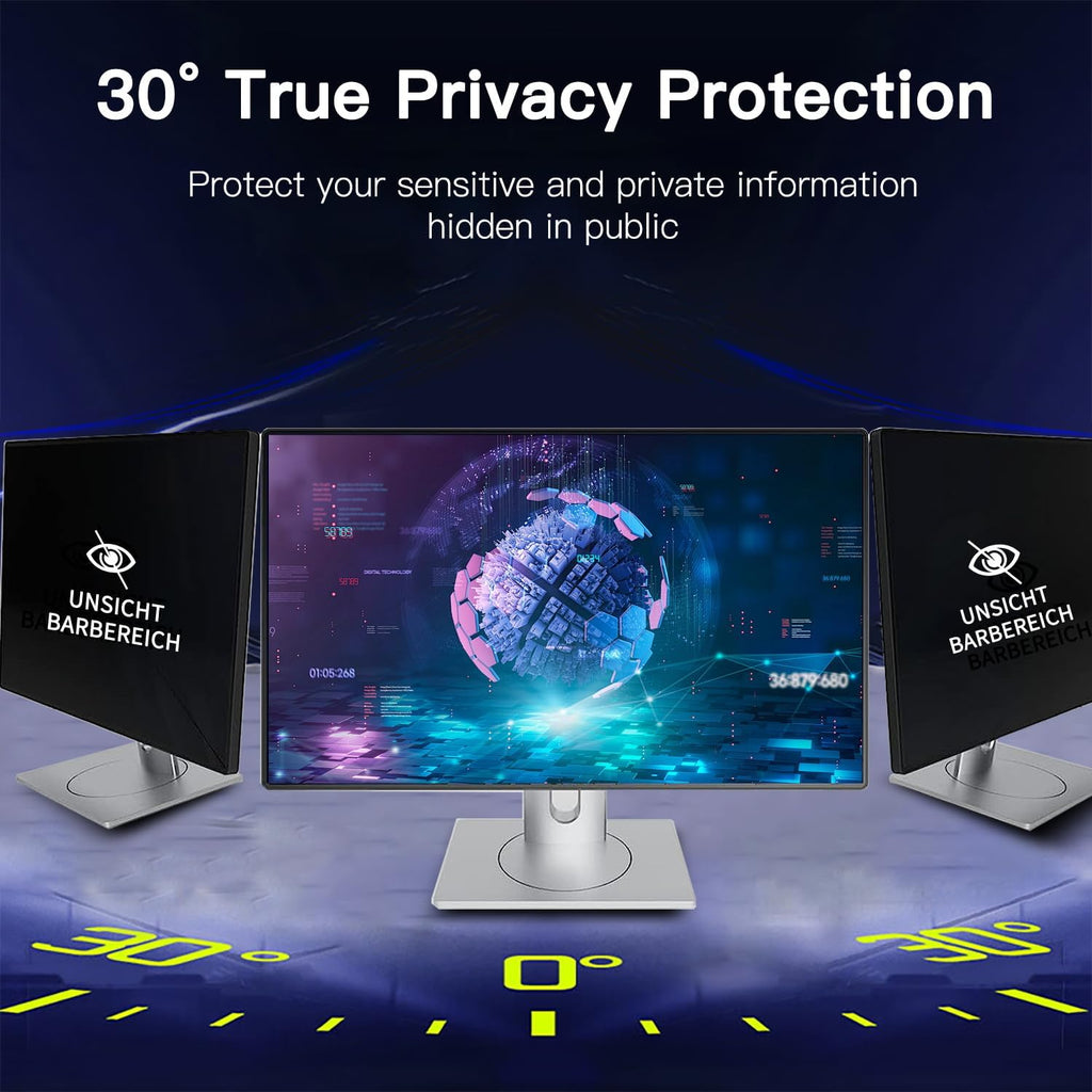 2 Pack Magnetic Hanging Computer Privacy Screen 32 Inch for 16:9 Widescreen Monitor, Removable Privacy Screen Anti Glare Blue Light Computer Screen Shield, Anti-Scratch 32 in Protector Film