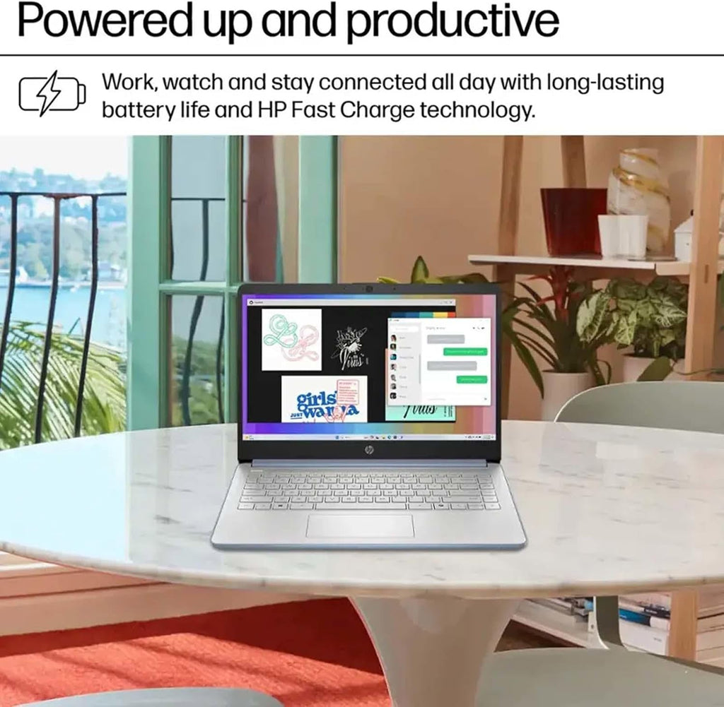 HP 14 Inch Business Laptop, Ultral Light Laptops for Student and Business, Intel Processor N150(Quad-Core), 4GB RAM, 128GB UFS, Wi-Fi 6, Fast Charge, 1-Year Office 365, Windows 11 Pro, Sky Blue