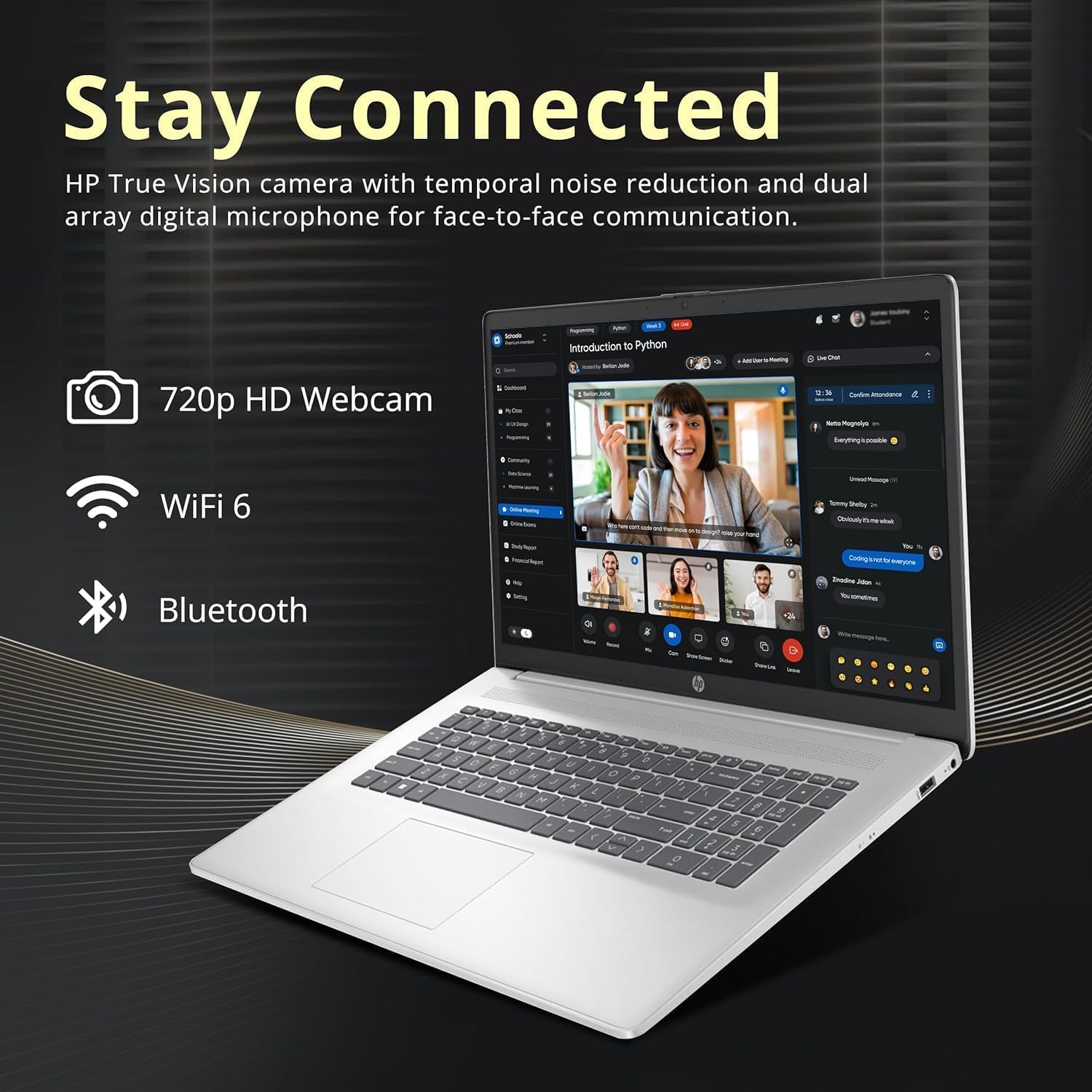 HP 17.3-inch Business Laptop 2026 - AMD Ryzen 5 7430U, 32GB RAM, 1TB SSD, FHD Anti-Glare Display, Windows 11 Pro, Copilot AI, Ideal for Office & Students, AMD Radeon Graphics, Bundle AI Voice Recorder