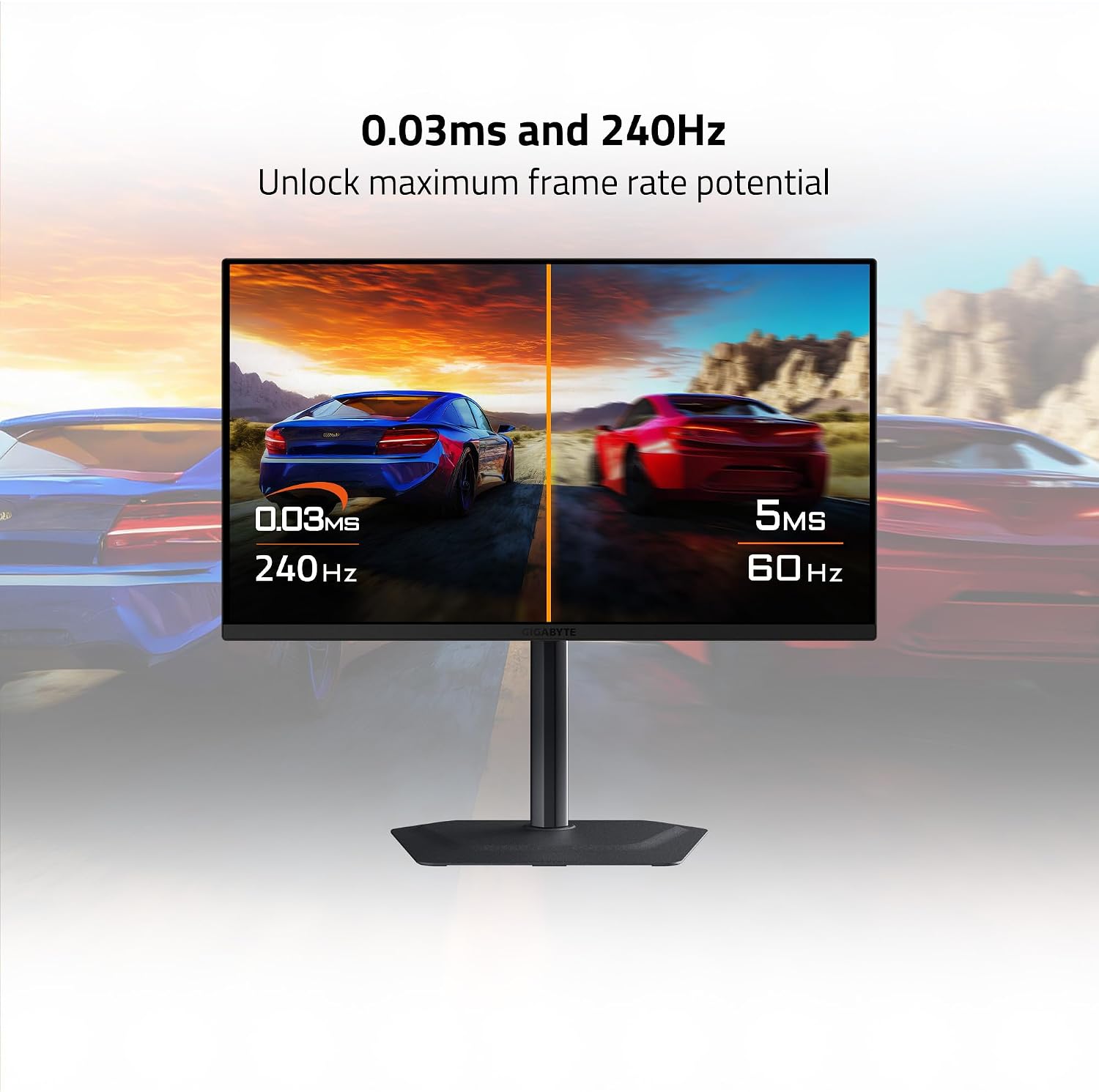 GIGABYTE - MO27Q2-27' QD-OLED Gaming Monitor - QHD 2560x1440-240Hz - 0.03ms GTG - AMD FreeSync Premium Pro - Type C KVM - HDMI, DP - Height Adjustable - Black