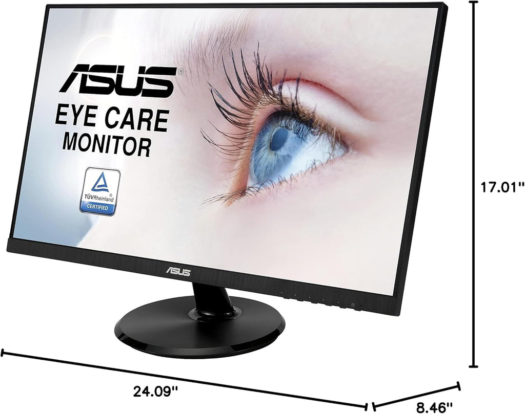ASUS 27' 1080P Monitor (VA27DCP) - Full HD, IPS, 75Hz, USB-C 65W Power Delivery, Speakers, Adaptive-Sync/FreeSync, Eye Care, Low Blue Light, Flicker Free, VESA Mountable, Frameless, HDMI