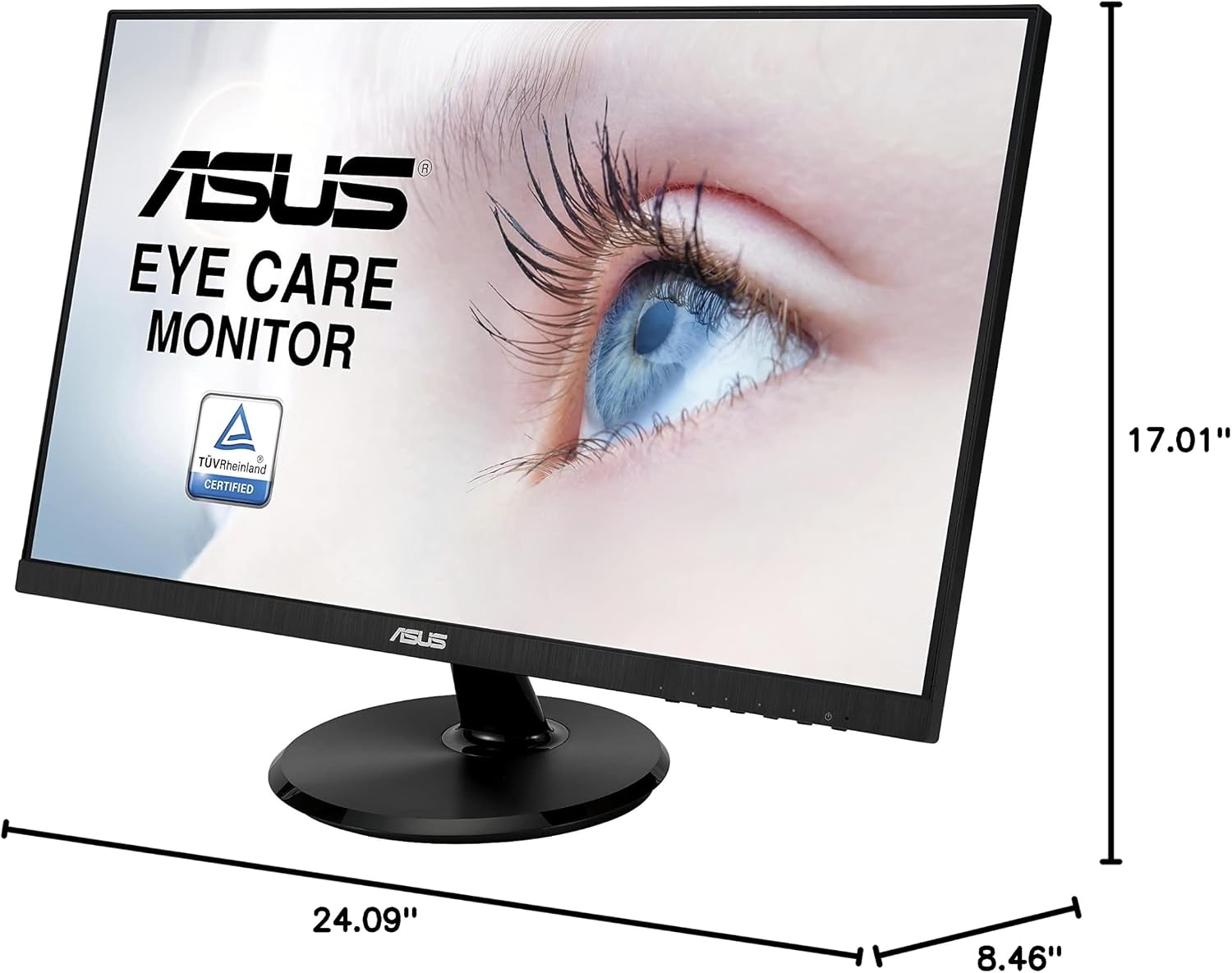 ASUS 27' 1080P Monitor (VA27DCP) - Full HD, IPS, 75Hz, USB-C 65W Power Delivery, Speakers, Adaptive-Sync/FreeSync, Eye Care, Low Blue Light, Flicker Free, VESA Mountable, Frameless, HDMI