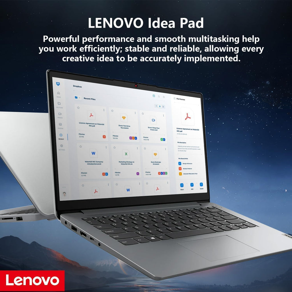 Lenovo IdeaPad 1i 14.0' HD Laptop, Intel Celeron N4500, 20GB RAM 1TB SSD+128GB eMMC Storage, 128gb 9H Docking Station, Microsoft 365, Webcam, WiFi, Bluetooth, Windows 11 Home, Cloud Grey
