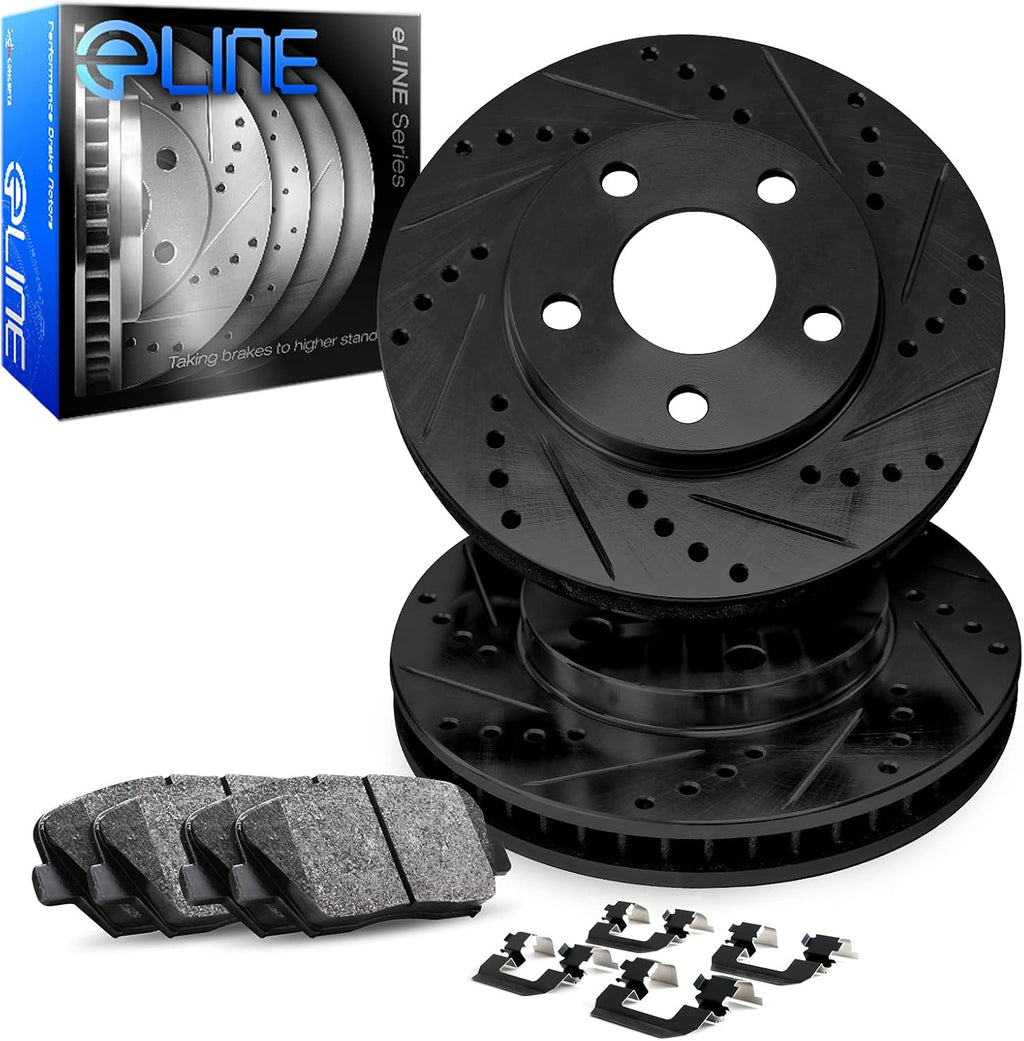 R1 Concepts Rear Brake Kit Fits 2021-2022 Cadillac Escalade, Chevrolet Suburban, Chevrolet Tahoe; 2019-2022 Chevrolet Silverado, GMC Sierra| Ceramic Pads, Drilled Slotted Rotors| Hardware| 13.6' Rear