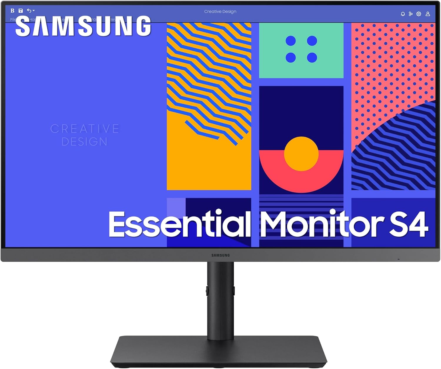 Samsung 24-Inch S43GC Series Business Essential Computer Monitor, IPS Panel, Height Adjustable Stand, Triple Input, New DisplayPort, 100Hz, AMD FreeSync, Advanced Eye Care LS24C432GANXZA, 2024