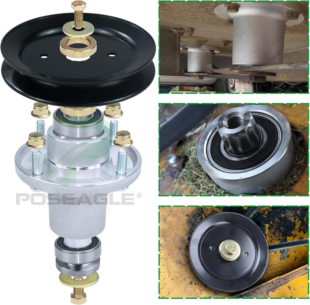 3 Pack 607418 Spindle Assembly with 604664 Spindle Pulley 797720 Belt 5/8x177 Replaces Hustler 601804 Spindle Assembly for Hustler Fastrak 54 inch Spindle, Hustler Raptor SD 54 Spindle