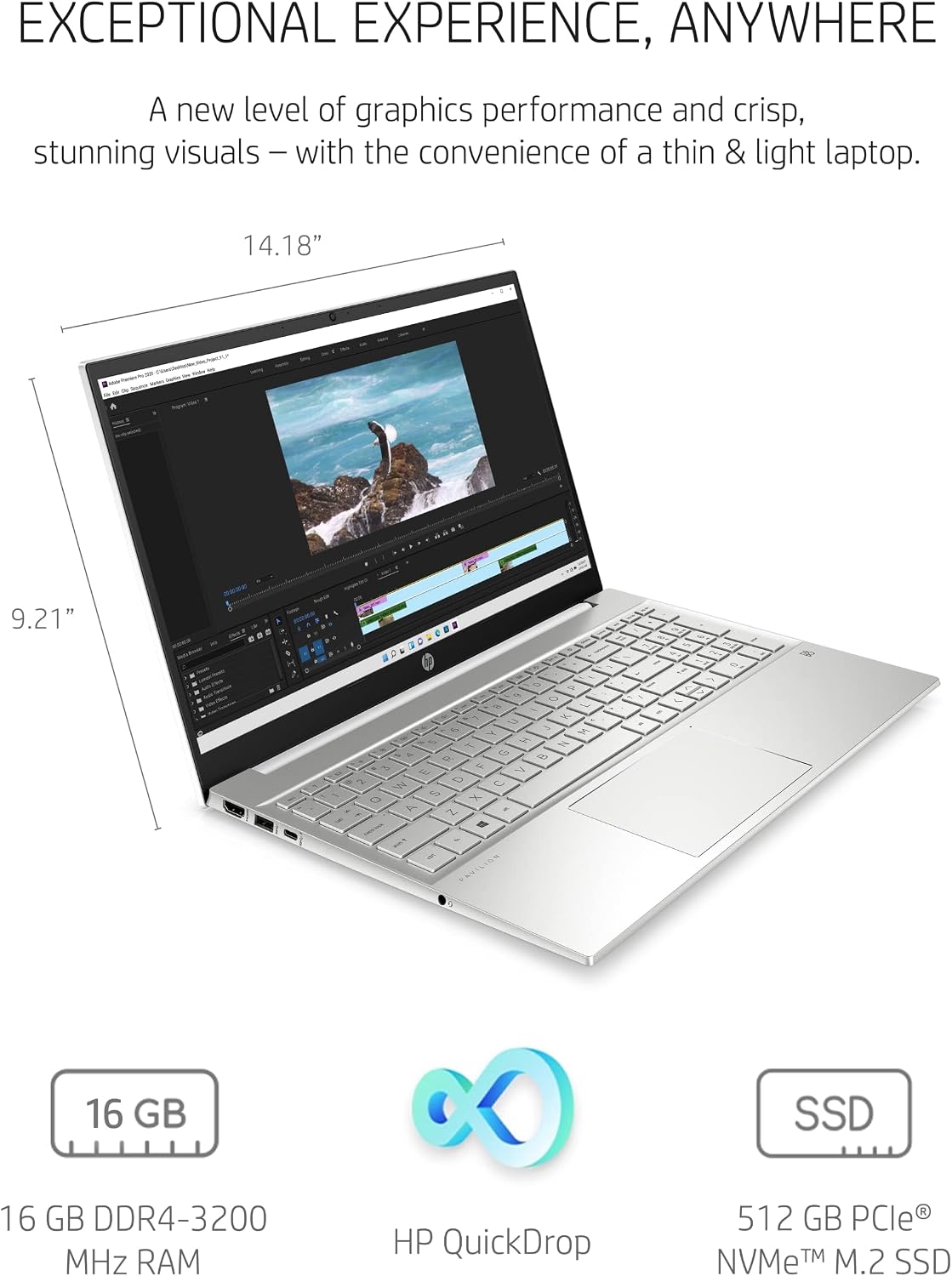 HP Pavilion 15 Laptop, 11th Gen Intel Core i7-1165G7 Processor, 16 GB RAM, 512 GB SSD Storage, Full HD IPS Micro-Edge Display, Windows 11 Pro, Compact Design, Long Battery Life (15-eg0025nr, 2021)