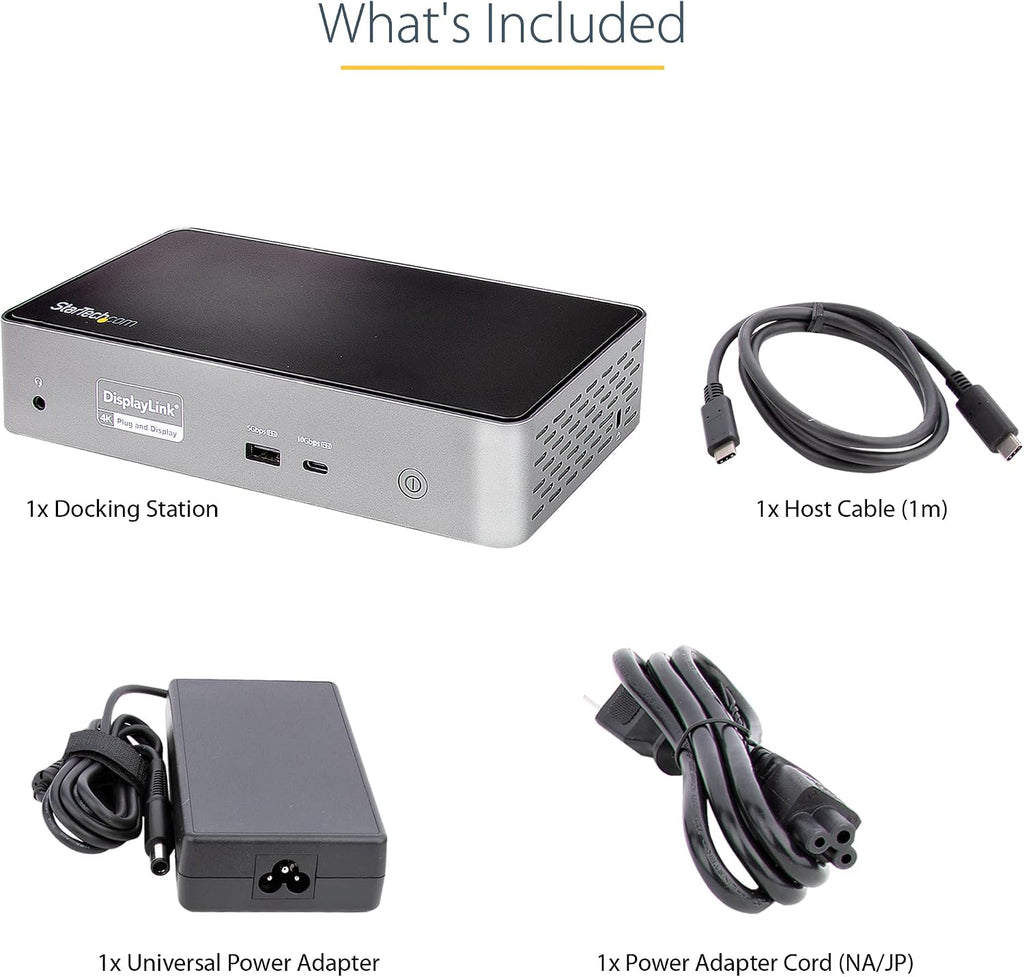 StarTech.com USB-C Quad Monitor Docking Station for MacBook Pro/Air M1 M2 M3 M4 & Windows, Universal 4K 60Hz HDMI DP Dock, Thunderbolt Compatible, 100W Laptop Charging